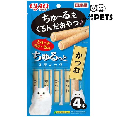 Inaba Ciao Churu Stick Puree Lickable Cat Treat Sliced Bonito P