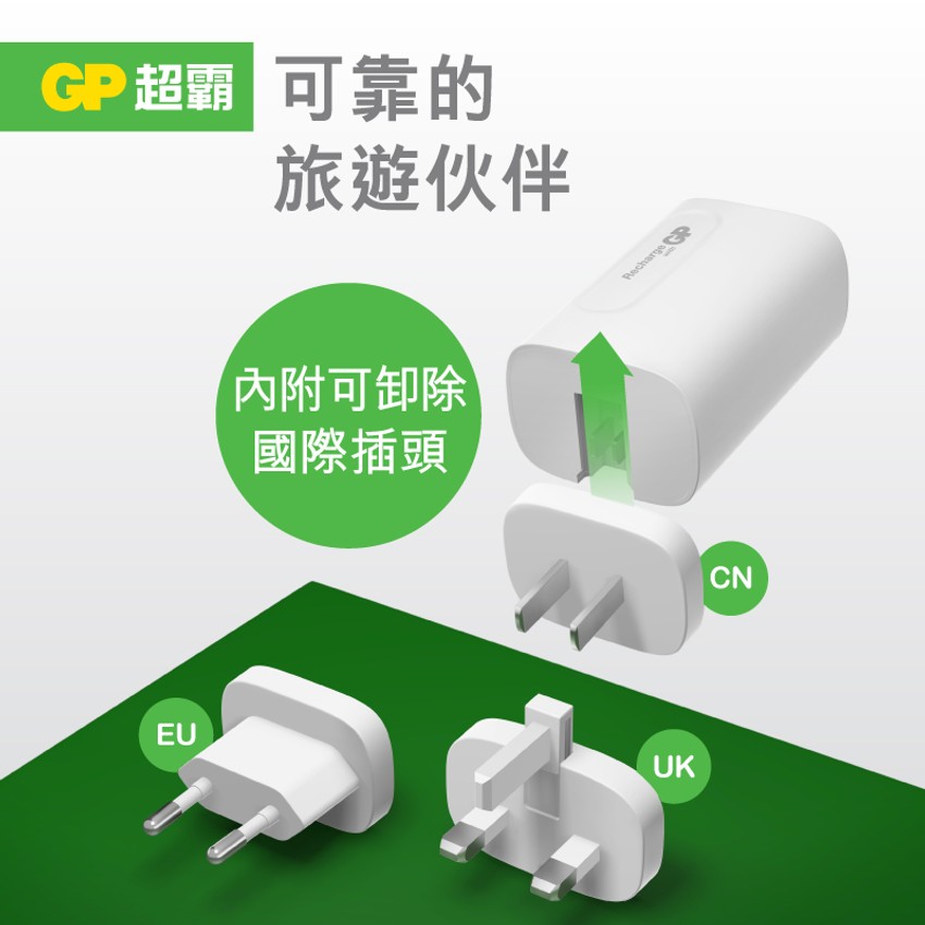 GP超霸| 65W USB-C及USB-A GaN三接口快速充電器GM3A | 士多Ztore