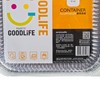 GOODLIFE - 8" SQUARE FOIL CONTAINER WITH CLEAR PLASTIC LID - 3'S