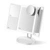 渲美 - 英國品牌 TouchBeauty 帶燈及放大功能 3折摺疊座枱化妝鏡 - PC
