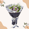 鮮花預定 - 格蘭花店 - 鮮花花束 (紫玫瑰、冲花、BB草、老鼠尾、風鈴花、銀葉菊及襯花) [GF00148] - PC