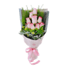 鮮花預定 - 格蘭花店 - 鮮花花束 (粉紅色玫瑰、BB草 、銀葉菊、鐵筷子) [GF00146] - PC