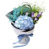 鮮花預定 - 格蘭花店 - 鮮花花束 (藍繡球、滿天星、桔梗、聖誕玫瑰、BB草及襯花) [GF00145] - PC