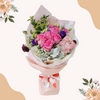 鮮花預定 - 格蘭花店 - 鮮花花束 (粉玫瑰9支、滿天星、桔梗、蟲蟲草、小繡球、銀葉菊) [GF00133] - PC