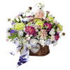 鮮花預定 - 格蘭花店 - 鮮花花籃 (康乃馨、滿天星、小丁蟲蟲草、小繡球) [GF00125] - PC