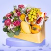 鮮花預定 - 格蘭花店 - 鮮花生果禮籃 果籃 (康乃馨鮮花組合) [GF00101] - PC