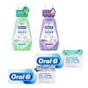 ORAL-B - 牙齦及琺瑯質修護牙膏-特強清新+輕柔美白, 清爽潔淨+固齒護齦 6效合1漱口水 - 75ML X6 + 500MLX6