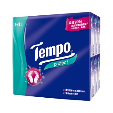 TEMPO - 抗菌倍護迷你紙手巾 - 18'S