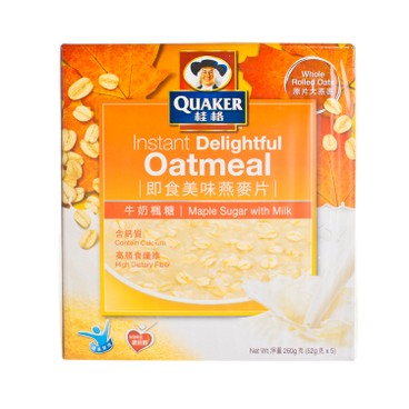 QUAKER - INSTANT WHOLE ROLLED OATS-MAPLE SUGAR WITH MILK - 52GX5