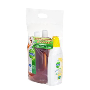 DETTOL - ANTISEPTIC LIQUID(TWIN PACK + LAUNDRY SANITISER) - RANDOM FREEBIE - 1.2LX2+750ML