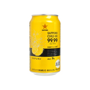 SAPPORO 七寶札幌 - CHU-HI 99.99 檸檬透明酒 - 350ML