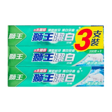 獅王潔白 - 牙膏套裝-清涼薄荷 - 200GX3