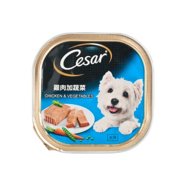 CESAR - DOG CAN FOOD-CHICKEN & VEG - 100G