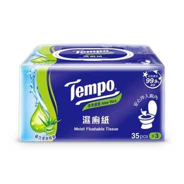TEMPO - 濕廁紙-清爽蘆薈味 - 35'SX3