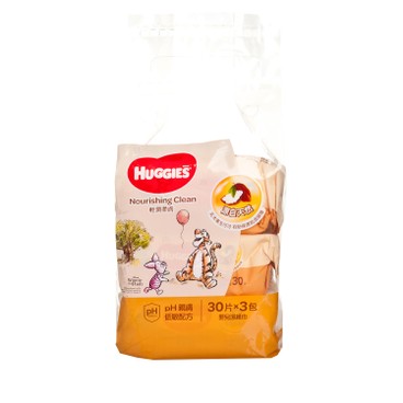 HUGGIES - NOURISHING CLEAN BABY WIPES - 30'SX3
