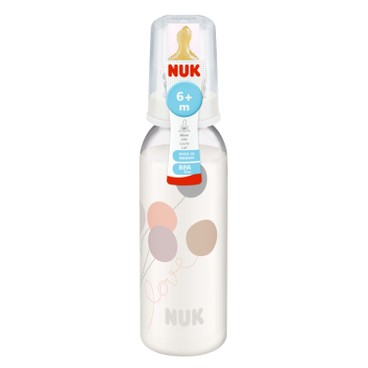 NUK - 240ML印花PP奶瓶/乳膠奶咀2號中孔 - PC