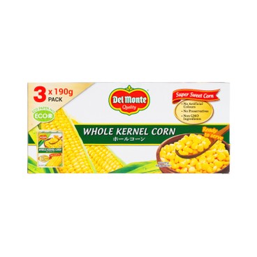 DEL MONTE - WHOLE KERNEL CORN 3 IN 1 TETRA PACK - 190GX3