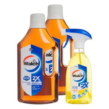 WALCH - MULTI-PURPOSE DISINFECTANT (2X) TWIN PACK FREE MULTI PURPOSE KITCHEN CLEANER - 1LX2+500ML