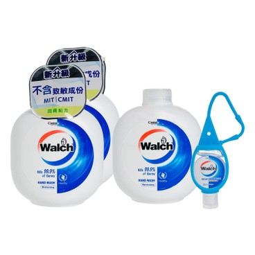 WALCH - HAND WASH GEL(TWINPACK) WITH REFILL-MOISTURIZING FREE HAND SANITIZER - 450MLX3+20ML