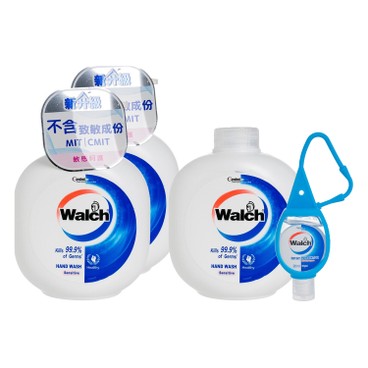 WALCH - HAND WASH GEL(TWINPACK) WITH REFILL-SENSITIVE FREE HAND SANITIZER - 450MLX3+20ML