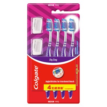 高露潔牙膏 - 適齒彈力牙刷-中毛(優惠裝) - 4'S