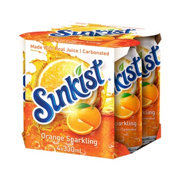 SUNKIST - SPARKLING ORANGE JUICE DRINK - 330MLX4