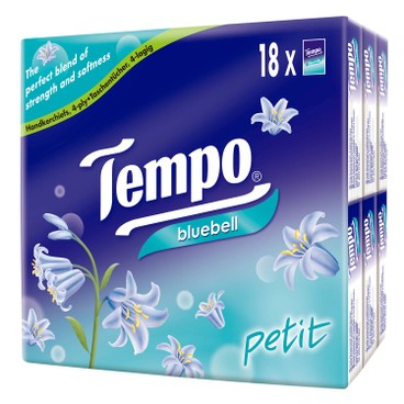 TEMPO - 迷你紙手巾- 藍風鈴 - 18'S