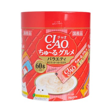 CIAO - Churu Tuna, Bonito and chicken variety lickable cat treat - 60'S