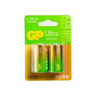 GP超霸 - 特強鹼性電池 C-中電 - 新舊包裝隨機發貨 - 2'S