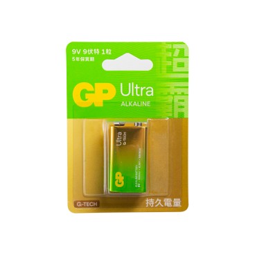 GP超霸 - 特強鹼性電池 9V - 新舊包裝隨機發貨 - PC