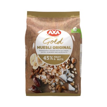 AXA - GOLD MUESLI - ORIGINAL (45% FRUIT PIECES AND NUTS) - 750G