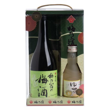 梅乃宿 - 禮盒 - 綠茶梅酒及柚子酒 - 720ML + 180ML