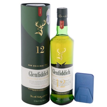 GLENFIDDICH 格蘭菲迪 - 威士忌-12年單一純麥 (附送磁貼式手機座及錢包) - 700ML