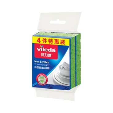 VILEDA - NON SCRATCH VISCOSE SCOURER - 4PCS