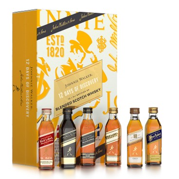 JOHNNIE WALKER - BLENDED SCOTCH WHISKY ADVENT CALENDAR GIFT BOX (12 DAYS OF DISCOVERY) - 50MLX12