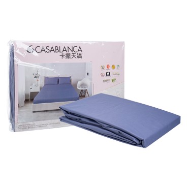 CASABLANCA卡撒天嬌 - 單人-900針純色純棉系列(床笠連枕袋)-藍色 - PC