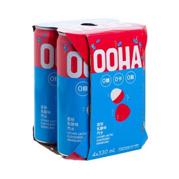 OOHA - LYCHEE LACTIC FLAVOURED SPARKING BEVERAGE - 330MLX4