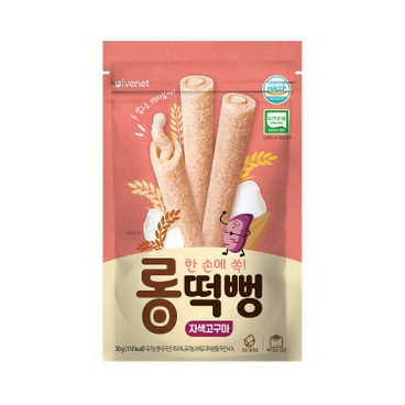 IVENET - Bebe Organic Long Brown Rice Snack Roll (Sweet Potato) - 30G