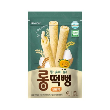 IVENET - Bebe Organic Long Brown Rice Snack Roll (Pumpkin) - 30G