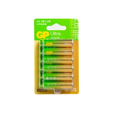 GP超霸 - GP特強鹼性電池 AA - 新舊包裝隨機發貨 - 12'S
