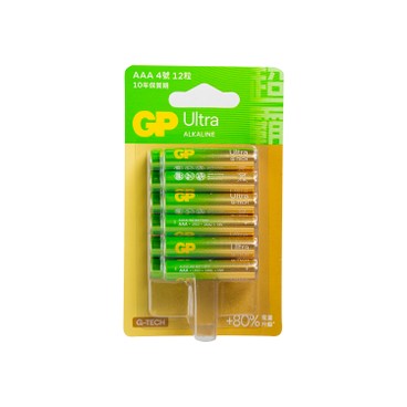GP超霸 - GP特強鹼性電池 AAA - 新舊包裝隨機發貨 - 12'S
