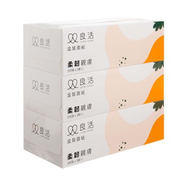 LIVING GOODS - 3PLY FACIAL BOX TISSUE - 100'S X 3