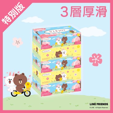 唯潔雅 - Line Friends 盒裝面紙 (櫻花限量版) - 5'S