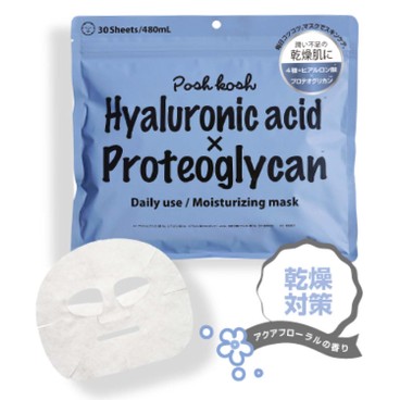 JAPAN GALS - Posh Kosh 4 Hyaluronic Acid x Proteoglycan Moisturzing Mask - 30'S