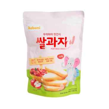 IBOBOMI - POP RICE SNACK - APPLE FLAVORS (SUITABLE FOR 6 MONTHS +) - 30G