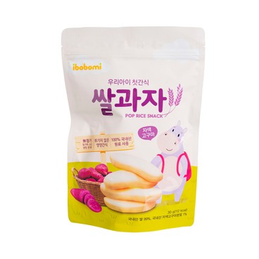 IBOBOMI - POP RICE SNACK - PURPLE POTATO FLAVORS (SUITABLE FOR 6 MONTHS +) - 30G