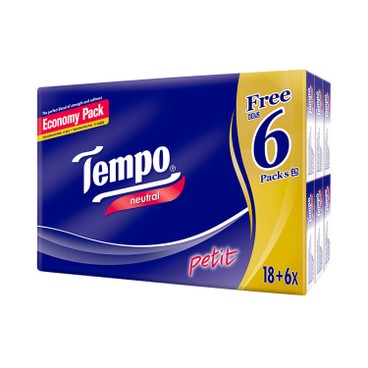 TEMPO - 迷你紙手巾 (天然無味) 加贈18+6包裝 - 24'S