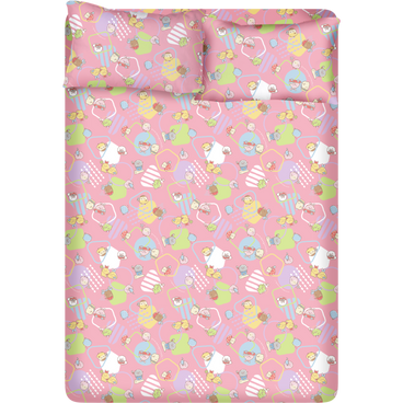 Cherry 床上用品 - 高密度純棉卡通系列(床笠+枕袋) - 角落小夥伴 - 3尺單人 #SG022-36FD - SET