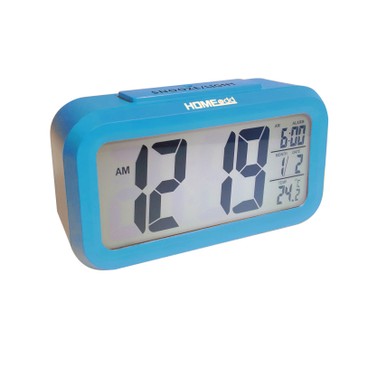 HOME@dd - Large Screen LED Smart Light Alarm Clock-Blue - PC