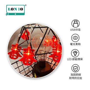 LON10 - 20 3-meter LED spring character lamp strings - holiday decorative lights (USB/long light) (3133) - PC